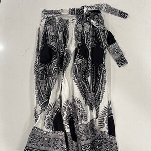 Black and White Paisley Maxi Skirt 100% Cotton One Size Fits Most